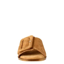 Sandalo Basso Da Donna In Pelle Scamosciata Marrone
