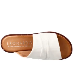 Sandalo Da Donna A Fascia In Pelle Bianco