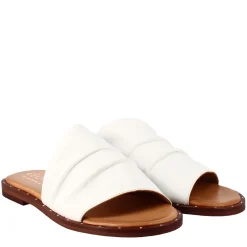 Sandalo Da Donna A Fascia In Pelle Bianco