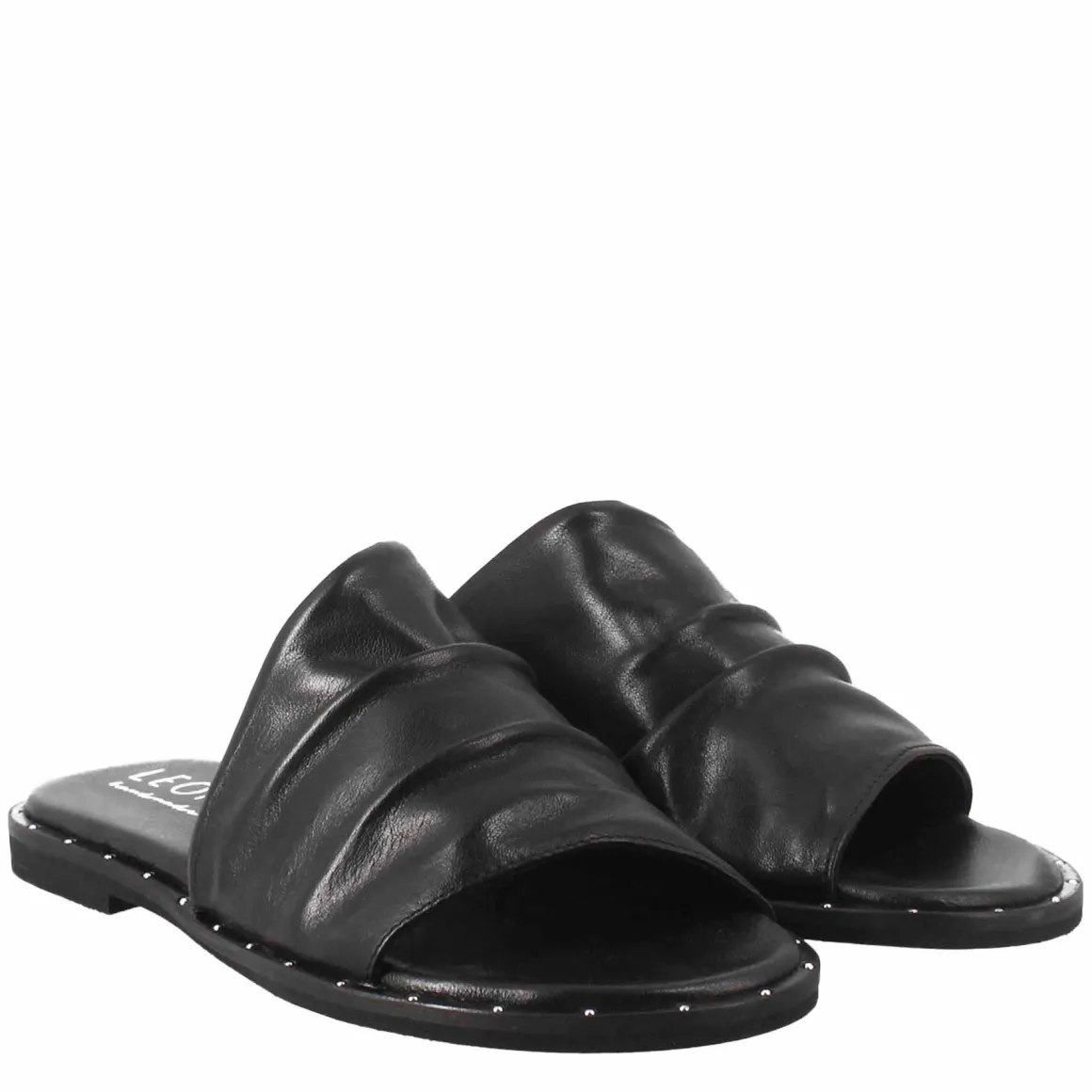 Sandalo Da Donna A Fascia In Pelle Nero