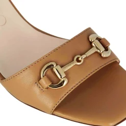 Sandalo Da Donna In Pelle Colore Marrone Con Morsetto Fatto A Mano