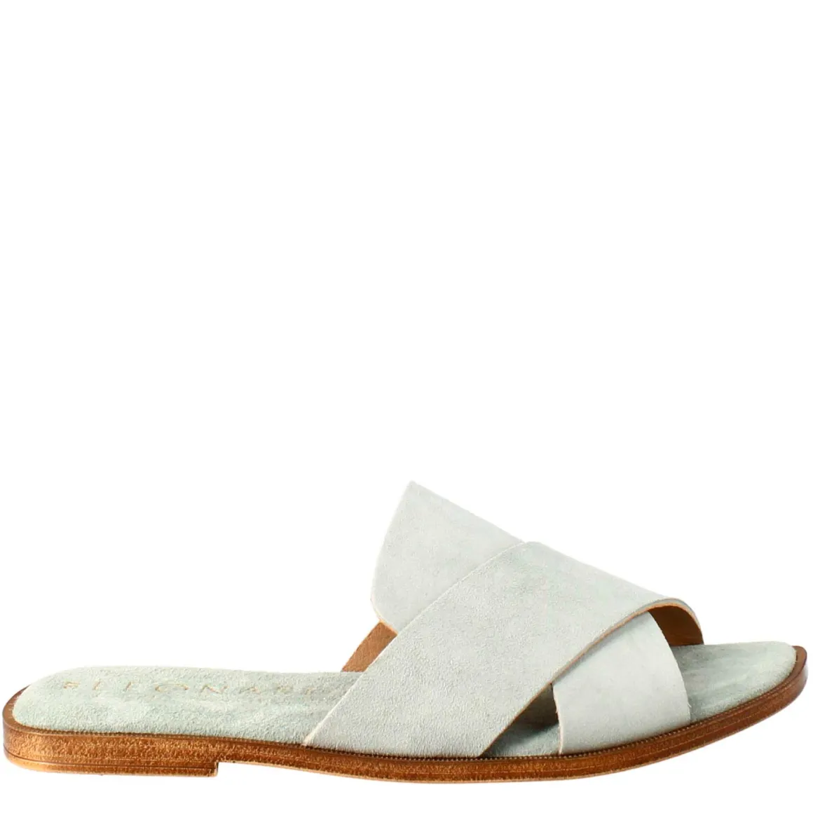 Sandalo Doppia Fascia Da Donna In Pelle Scamosciata Verde