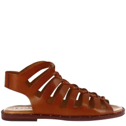 Sandalo Gladiatore Da Donna Con Lacci Fatti A Mano In Pelle Marrone