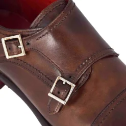 Scarpa Con Doppia Fibbia Da Uomo Colore Marrone Chiaro