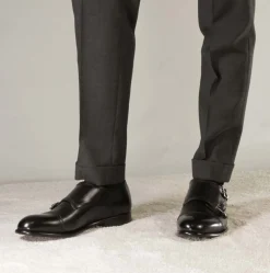 Scarpa Con Doppia Fibbia Da Uomo In Pelle Colore Nero