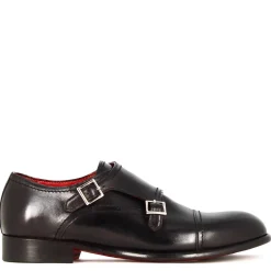 Scarpa Con Doppia Fibbia Da Uomo In Pelle Colore Nero