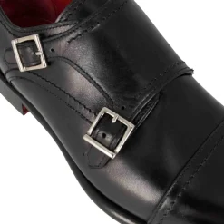 Scarpa Con Doppia Fibbia Da Uomo In Pelle Colore Nero