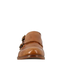 Scarpa Doppia Fibbia Beige Vintage Elegante Da Uomo In Pelle