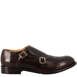 Scarpa Doppia Fibbia Bronzo Vintage Elegante Da Uomo In Pelle