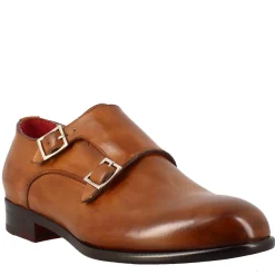 Scarpa Doppia Fibbia Da Uomo In Pelle Marrone Siena