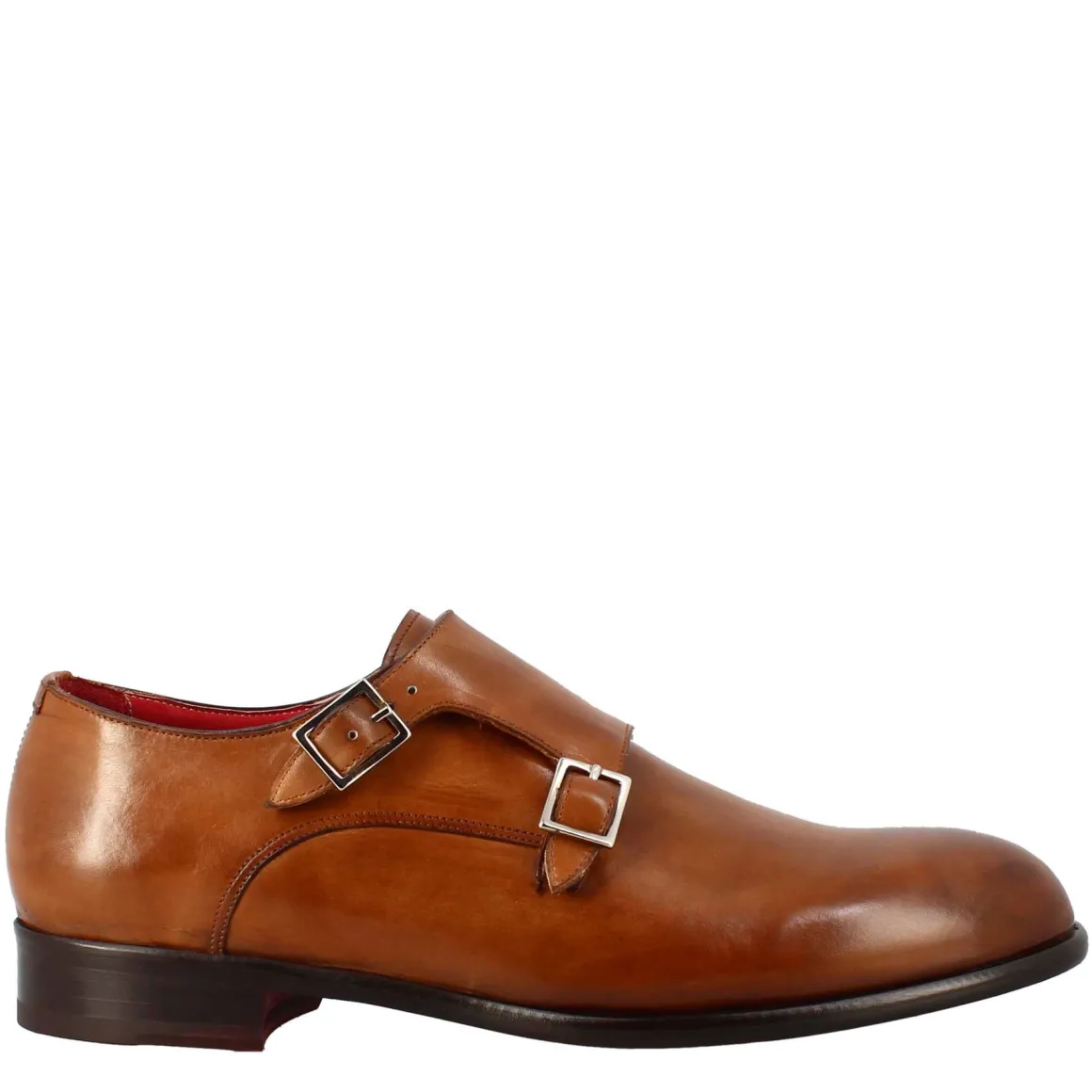 Scarpa Doppia Fibbia Da Uomo In Pelle Marrone Siena