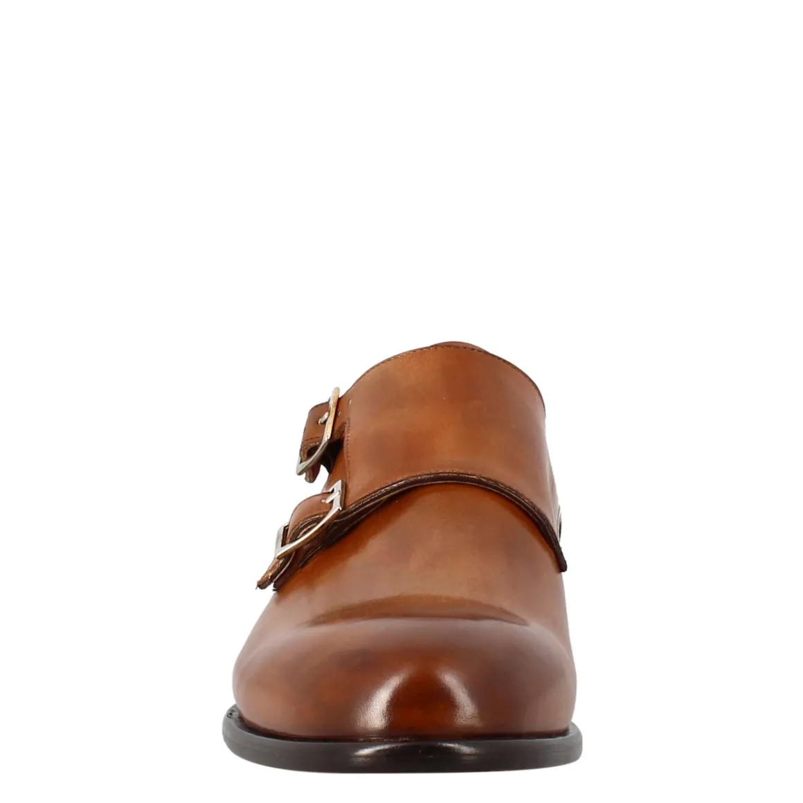 Scarpa Doppia Fibbia Da Uomo In Pelle Marrone Siena