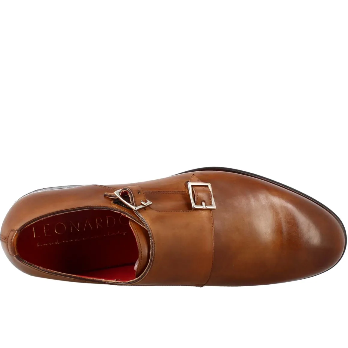 Scarpa Doppia Fibbia Da Uomo In Pelle Marrone Siena