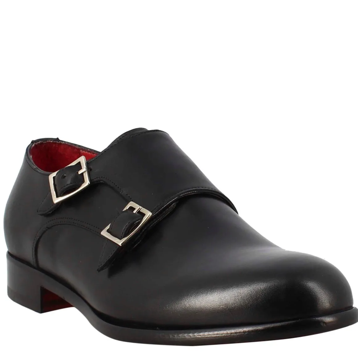 Scarpa Doppia Fibbia Da Uomo In Pelle Nera