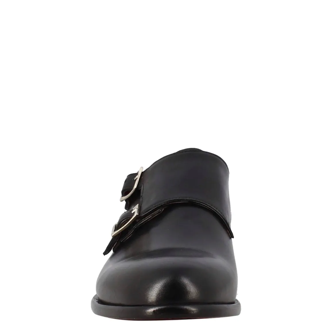 Scarpa Doppia Fibbia Da Uomo In Pelle Nera
