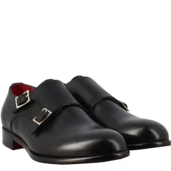 Scarpa Doppia Fibbia Da Uomo In Pelle Nera