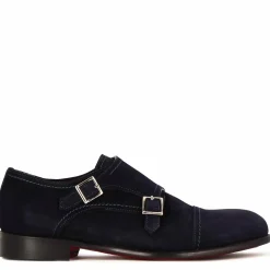 Scarpa Doppia Fibbia Da Uomo In Pelle Scamosciata Colore Blu