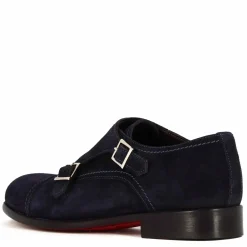 Scarpa Doppia Fibbia Da Uomo In Pelle Scamosciata Colore Blu