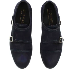 Scarpa Doppia Fibbia Da Uomo In Pelle Scamosciata Colore Blu
