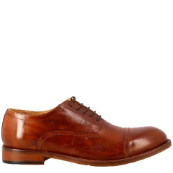 Scarpa Francesina Marrone Vintage Elegante Da Uomo In Pelle