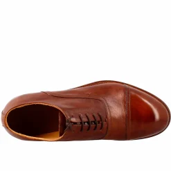 Scarpa Francesina Marrone Vintage Elegante Da Uomo In Pelle