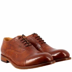 Scarpa Francesina Marrone Vintage Elegante Da Uomo In Pelle