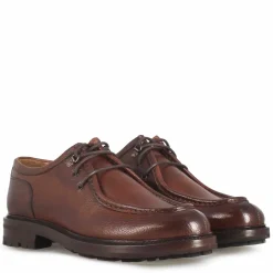 Scarpa Stringata Da Uomo Modello Ingegnere In Pelle Marrone