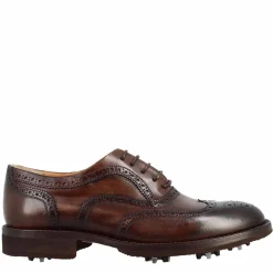 Scarpe Da Golf Da Donna Colore Marrone Dettagli Brogue Artigianali In Pelle