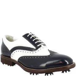 Scarpe Da Golf Donna Bicolore Bianco E Blu In Pelle