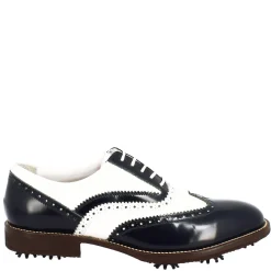 Scarpe Da Golf Donna Bicolore Bianco E Blu In Pelle