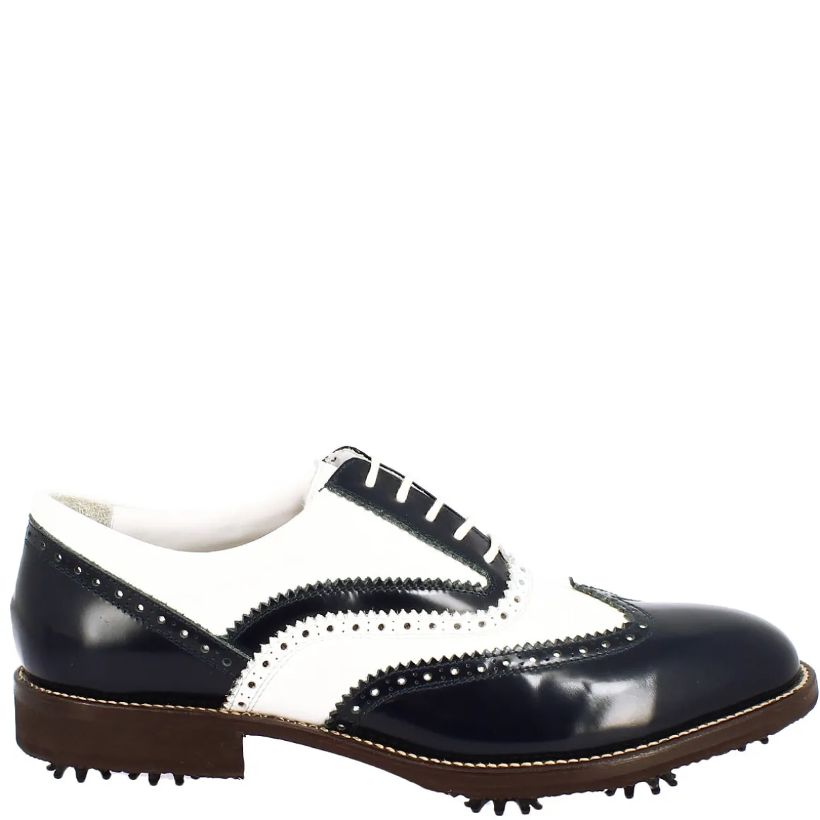 Scarpe Da Golf Donna Bicolore Bianco E Blu In Pelle