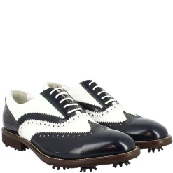 Scarpe Da Golf Donna Bicolore Bianco E Blu In Pelle