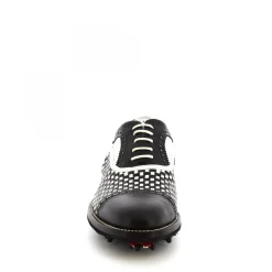 Scarpe Da Golf Donna Classiche Artigianali In Pelle Bianca Nera