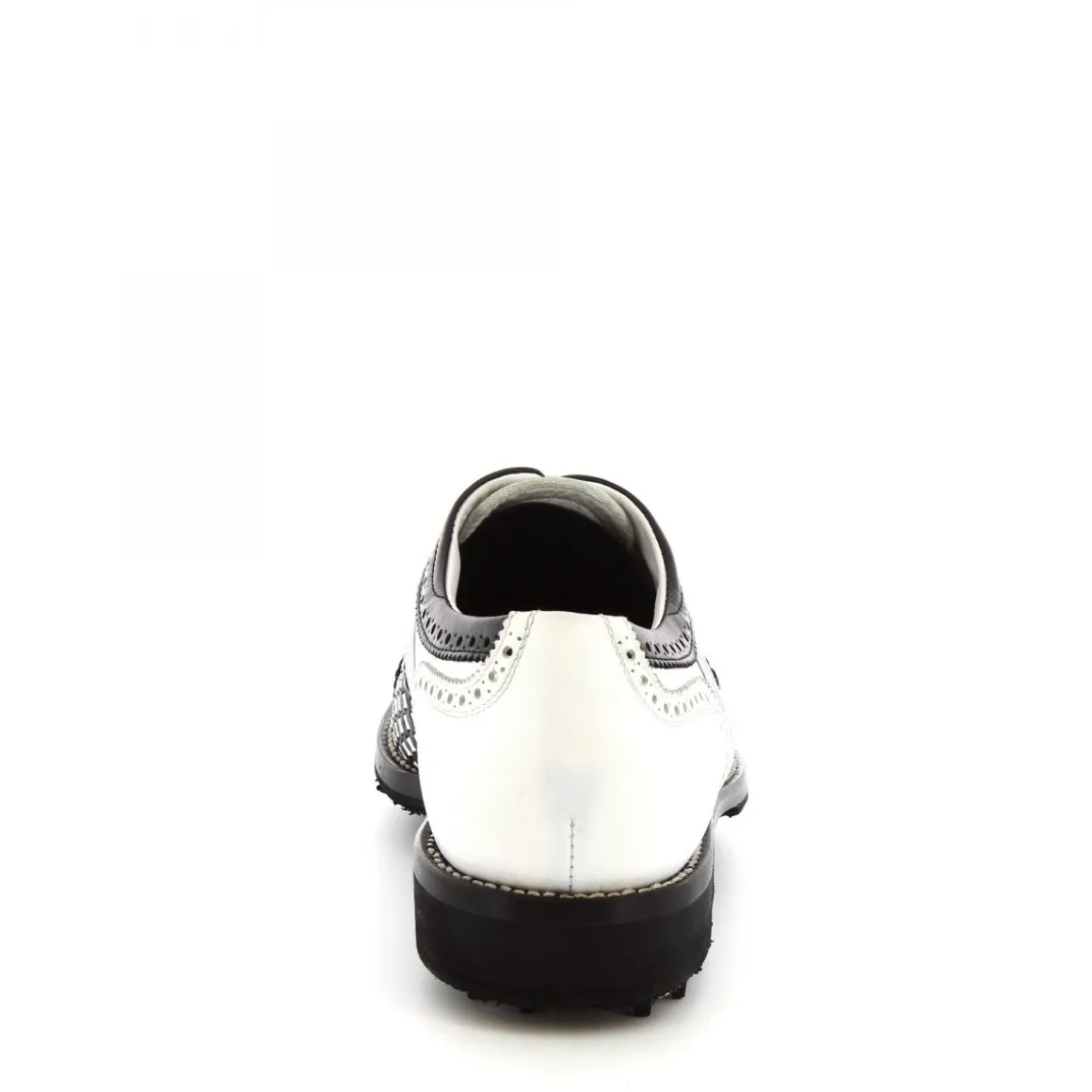 Scarpe Da Golf Donna Classiche Artigianali In Pelle Bianca Nera