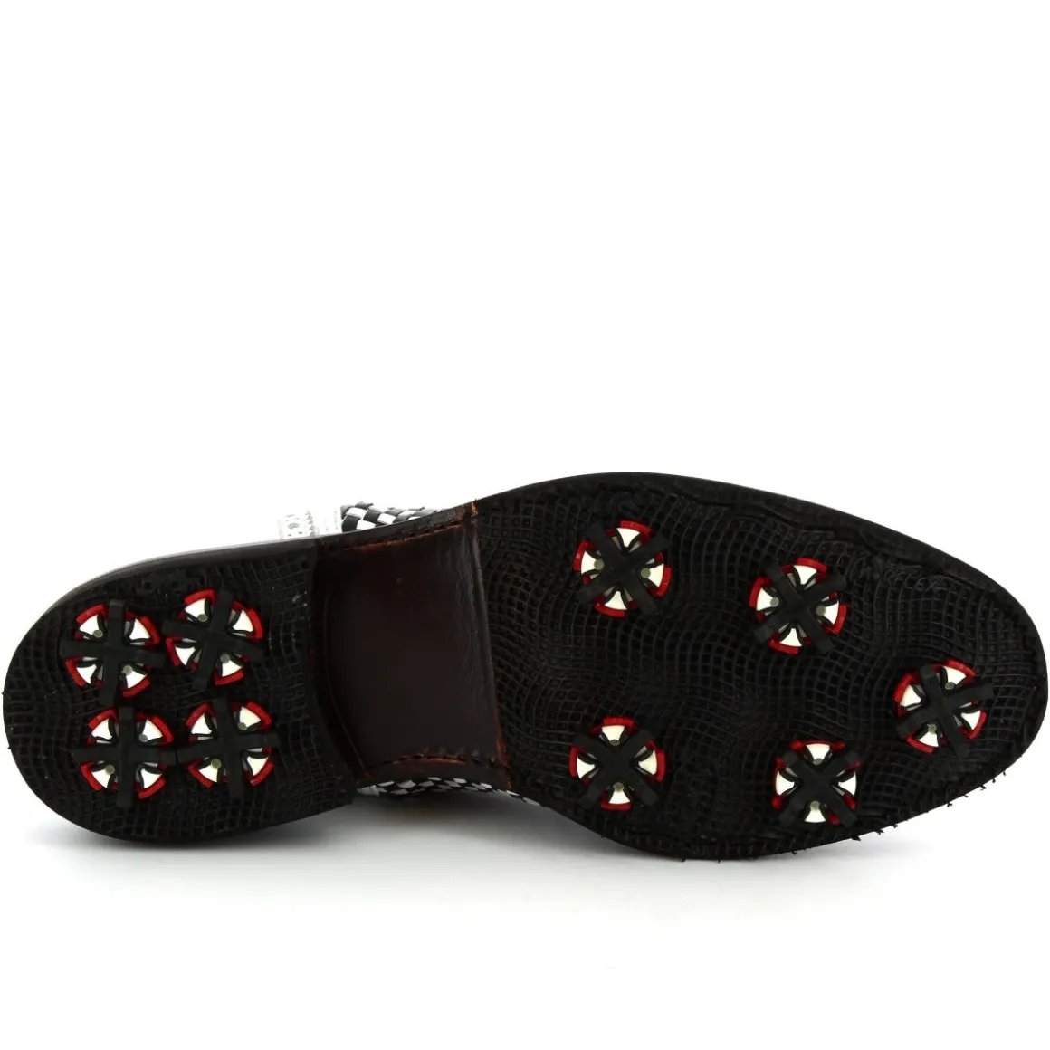 Scarpe Da Golf Donna Classiche Artigianali In Pelle Bianca Nera