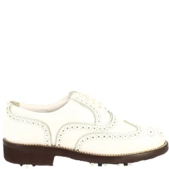 Scarpe Da Golf Donna Impermeabili Fatte A Mano In Pelle Bianca
