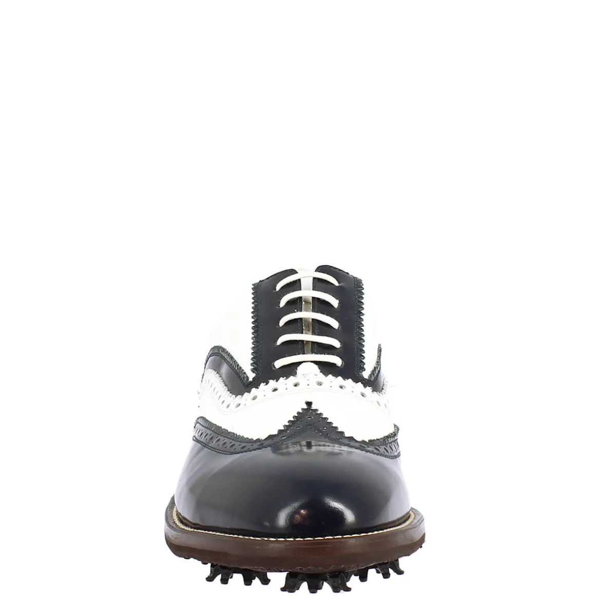 Scarpe Da Golf Uomo Bicolore Bianco E Blu In Pelle