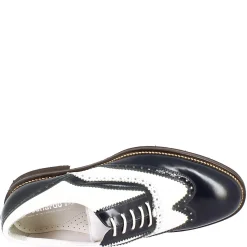 Scarpe Da Golf Uomo Bicolore Bianco E Blu In Pelle