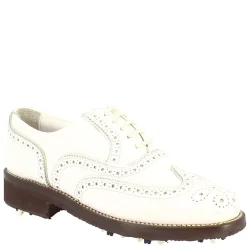 Scarpe Da Golf Uomo Impermeabili Fatte A Mano In Pelle Bianca