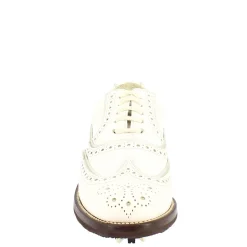 Scarpe Da Golf Uomo Impermeabili Fatte A Mano In Pelle Bianca