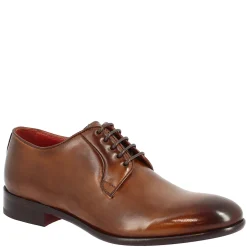 Scarpe Da Uomo Stringate Fatte A Mano In Pelle Brandy