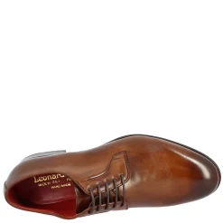 Scarpe Da Uomo Stringate Fatte A Mano In Pelle Brandy