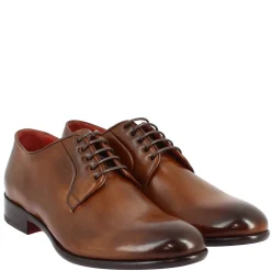 Scarpe Da Uomo Stringate Fatte A Mano In Pelle Brandy