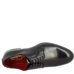 Scarpe Da Uomo Stringate Fatte A Mano In Pelle Nera