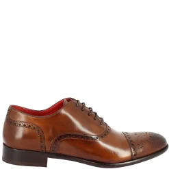 Scarpe Da Uomo Stringate Francesine Fatte A Mano In Pelle Montecarlo Brandy