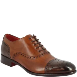 Scarpe Da Uomo Stringate Francesine Fatte A Mano In Pelle Montecarlo Brandy E Moro