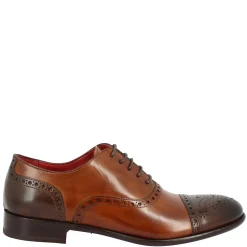 Scarpe Da Uomo Stringate Francesine Fatte A Mano In Pelle Montecarlo Brandy E Moro