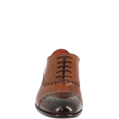 Scarpe Da Uomo Stringate Francesine Fatte A Mano In Pelle Montecarlo Brandy E Moro