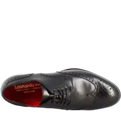Scarpe Francesine Brogue Da Uomo Fatte A Mano In Pelle Colore Nero