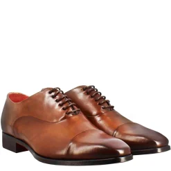 Scarpe Francesine Con Puntale In Pelle Color Brandy